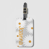 Étiquette À Bagage Marguerie blanche personnalisable (Devant Vertical)