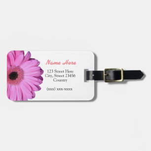 Étiquette À Bagage Marguerite élégante rose de Gerbera