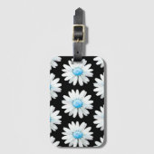 Étiquette À Bagage Marguerites à points bleus (Devant Vertical)