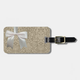 Étiquette À Bagage Mariage Antique Dentelle Lin Blanc Classique Joli
