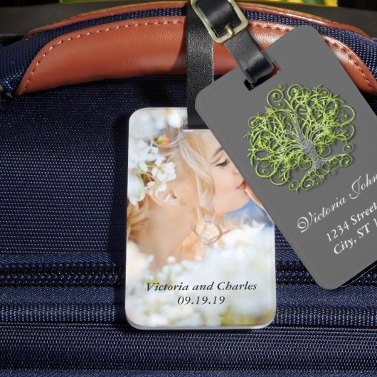 Étiquette À Bagage Mariage d'amour pour les racines d'arbre de chaux 