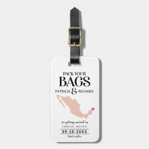Étiquette À Bagage Mariage de destination à Mexico - Enregistrez la d