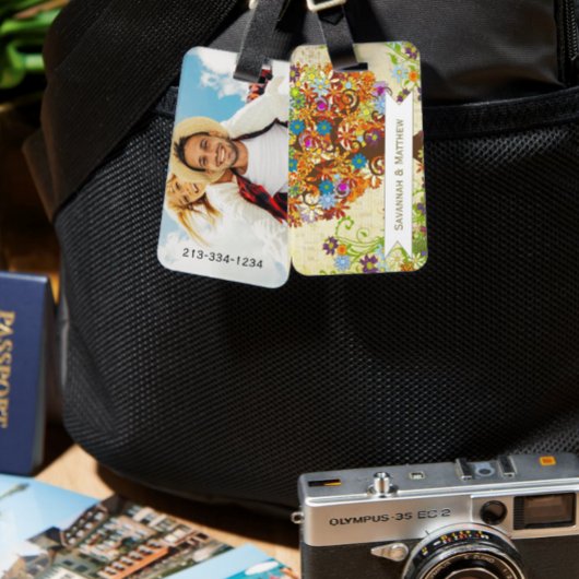 Étiquette À Bagage Mariage de la branche côté forêt enchantée