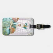 Étiquette À Bagage Marie Antoinette à Aqua (Devant horizontal)