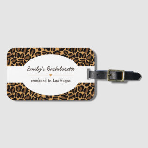 Étiquette À Bagage Mariée Bachelorette Boujee Tendance Imprimé Léopar