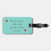 Étiquette À Bagage MARIÉE Bleu sarcelle Mariée à marier Enterrement d (Dos horizontal)