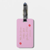 Étiquette À Bagage Mariée Couture & Glam Rose Fête de mariage (Dos Vertical)