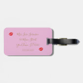Étiquette À Bagage Mariée Couture & Glam Rose Fête de mariage (Dos horizontal)