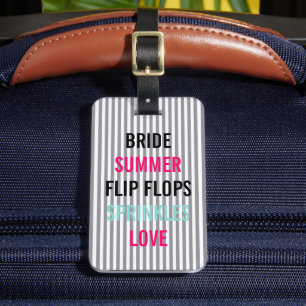 Étiquette À Bagage Mariée d'été en seersucker bleu Fête de mariage