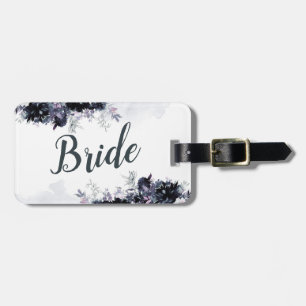 Étiquette À Bagage Mariée Fleurie Nocturne Voyage de Noces sur Mesure