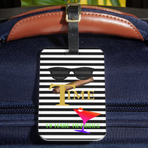 Étiquette À Bagage Mariée & Mari Martini cigare bon voyage voyage