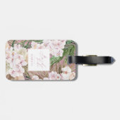 Étiquette À Bagage Mariée pour être pampas herbe, orchidée, feuillage (Dos horizontal)