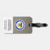 Étiquette À Bagage Marine américaine | Officier Crest (Dos horizontal)