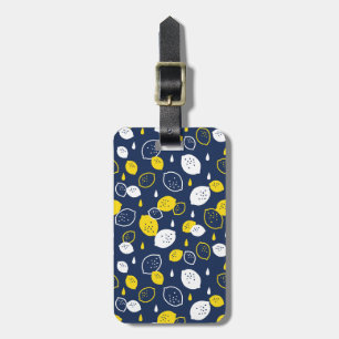 Étiquette À Bagage Marine Blue Lemon Art - Refresh Citrus Design