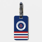 Étiquette À Bagage Marine marine Bleu Rouge Bleu Blancs (Dos Vertical)