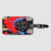 Étiquette À Bagage Marionnette mignonne en laine rouge (Devant Horizontal)