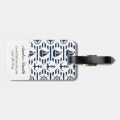 Étiquette À Bagage Maritime dans le motif bleu (Dos horizontal)