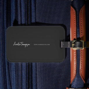 Étiquette À Bagage Marketing professionnel moderne noir et blanc