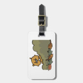 Étiquette À Bagage Marmotte De Terre À Travers Les Arbustes D'Automne (Devant Vertical)