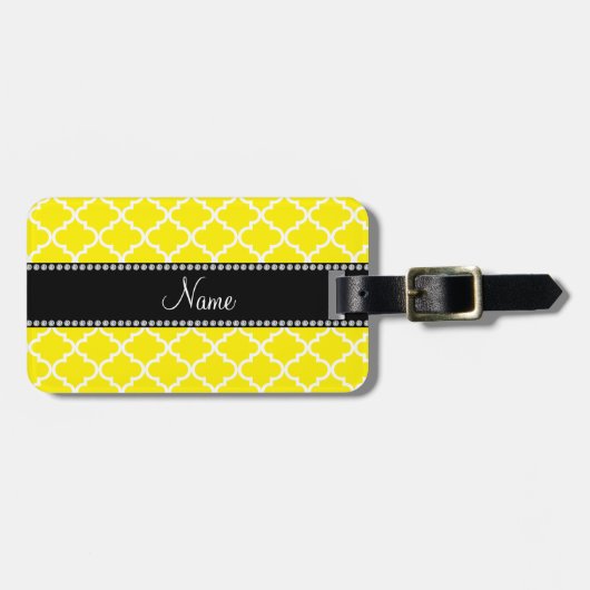 Étiquette À Bagage Marocain jaune nommé personnalisé (Devant horizontal)