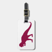 Étiquette À Bagage Maroon Dinosaur (Devant Vertical)