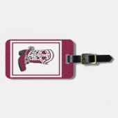 Étiquette À Bagage Maroon Heart Patterned Boot (Devant horizontal)