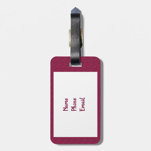 Étiquette À Bagage Maroon Heart Patterned Boot (Dos Vertical)