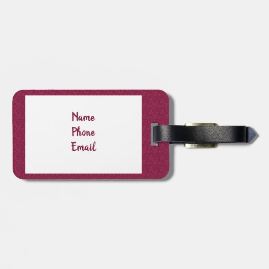 Étiquette À Bagage Maroon Heart Patterned Boot (Dos horizontal)