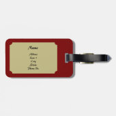 Étiquette À Bagage Maroon Rosette Design Luggage Tag (Dos horizontal)