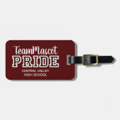 Étiquette À Bagage Maroon School Pride Mascotte Nom du bagage Balise (Devant horizontal)