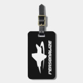 Étiquette À Bagage Marque bagage de voyage avec logo d'avion de chass (Devant Vertical)