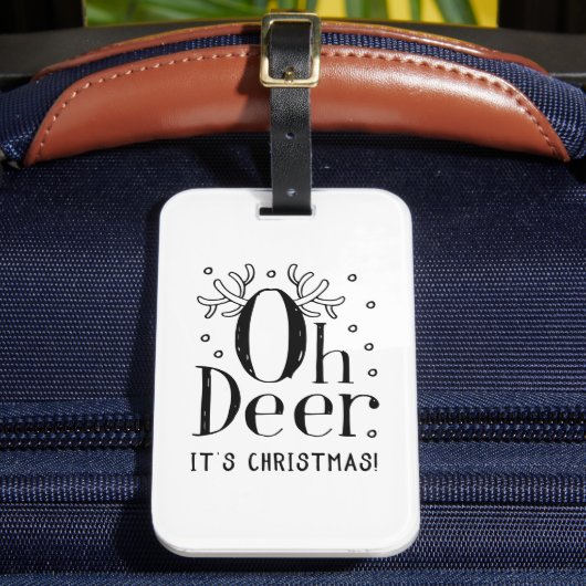 Étiquette À Bagage Marque de bagage d'illustration de cerf de Noël (Insitu Rectoal 2)