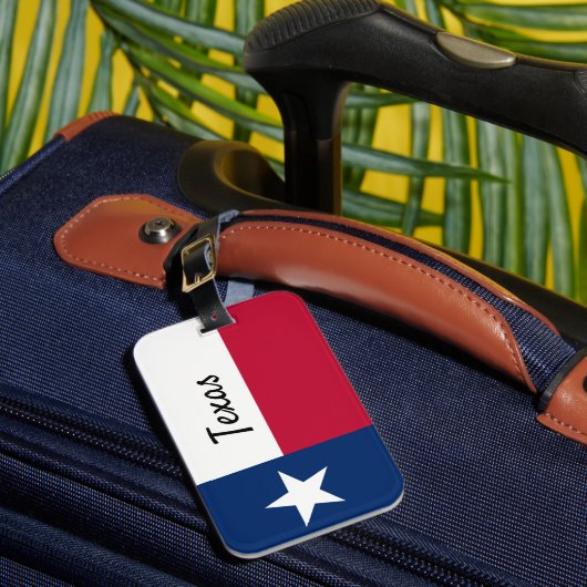 Étiquette À Bagage Marque de bagage du drapeau du Texas avec emplacem (Insitu Rectoal 1)