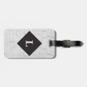 Étiquette À Bagage Marque de bagage en brique blanche personnalisée (Dos horizontal)