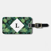 Étiquette À Bagage Marque de bagage Feuille Tropical personnalisée (Devant horizontal)