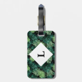 Étiquette À Bagage Marque de bagage Feuille Tropical personnalisée (Dos Vertical)