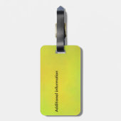 Étiquette À Bagage Marque de bagage jaune tournesol (Dos Vertical)