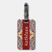 Étiquette À Bagage Marque de bagage motif géométrique islamique (Dos Vertical)