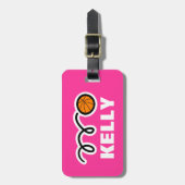 Étiquette À Bagage Marque de bagage personnalisée avec design de bask (Devant Vertical)