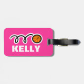 Étiquette À Bagage Marque de bagage personnalisée avec design de bask (Dos horizontal)