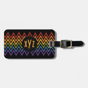 Étiquette À Bagage Marque de bagage personnalisée Rainbow Chevron