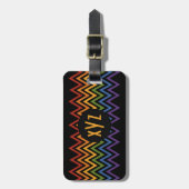 Étiquette À Bagage Marque de bagage personnalisée Rainbow Chevron (Devant Vertical)
