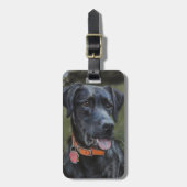 Étiquette À Bagage Marque de bagage pour chien du Labrador noir (Devant Vertical)