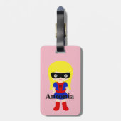 Étiquette À Bagage Marque de bagage pour enfants de petite fille mign (Dos Vertical)