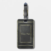 Étiquette À Bagage Marque de bagages Eldrich Black and Gold (Dos Vertical)