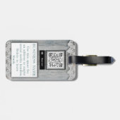 Étiquette À Bagage Marque de dentelle en bois rustique logo d'entrepr (Dos horizontal)