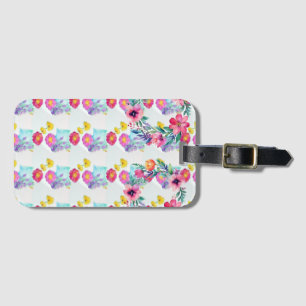 Étiquette À Bagage Marque d'identification des bagages floraux fémini