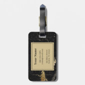 Étiquette À Bagage Marque noire Monogram Gold (Dos Vertical)