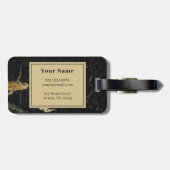 Étiquette À Bagage Marque noire Monogram Gold (Dos horizontal)
