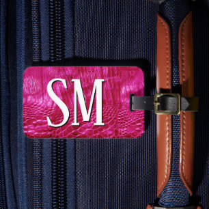 Étiquette À Bagage Marque-page en simili-cuir rose vif